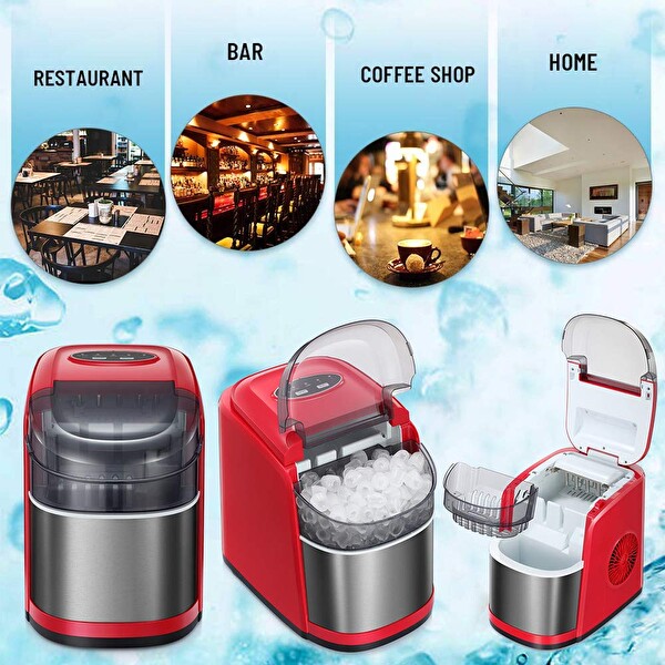 Vosco VSCB-12BK 12 KG/Gün Kapasiteli Kırmızı Buz Makinesi