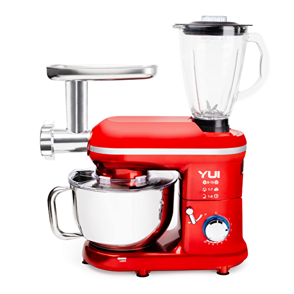 Yui M120 Multi-Fonksiyonel Kırmızı Stand Mikser