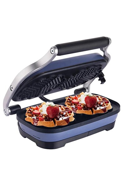 Aksu Vintage T62W Double Mavi Waffle Makinesi