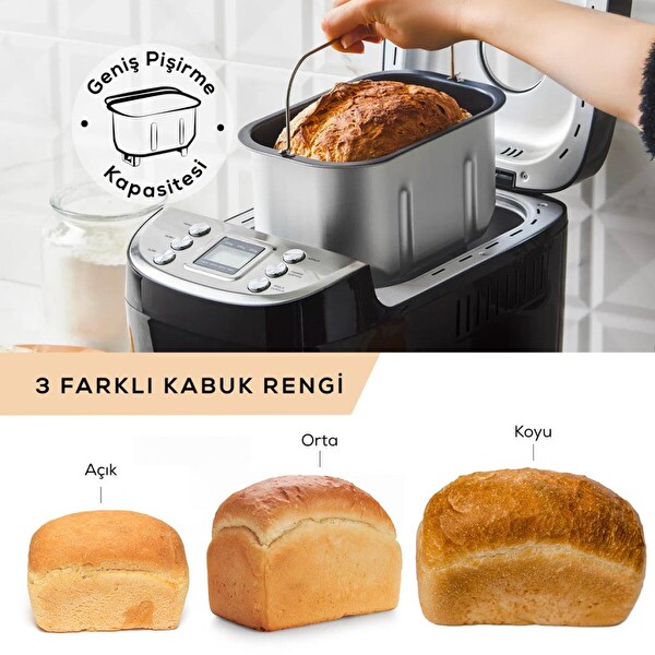 Karaca BakeXL Inox Reçel Yoğurt Hamur Yoğurma ve Ekmek Yapma Makinesi