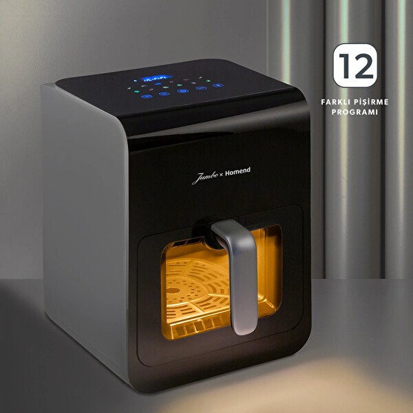 Jumbo X Homend Airfryday 2507H 12 Farklı Program Dokunmatik Ekran Buhar Fonksiyonlu 6L Airfryer