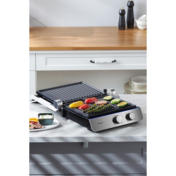 Homend Grilliant 1344H Inox Gövdeli Döküm Plakalı Tost ve Izgara Makinesi