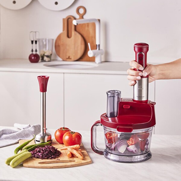 Karaca Mastermaid Prosteel 2000 W Kırmızı Mutfak Robotu