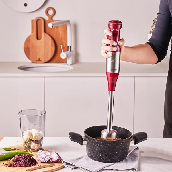 Karaca Mastermaid Prosteel 2000 W Kırmızı Mutfak Robotu