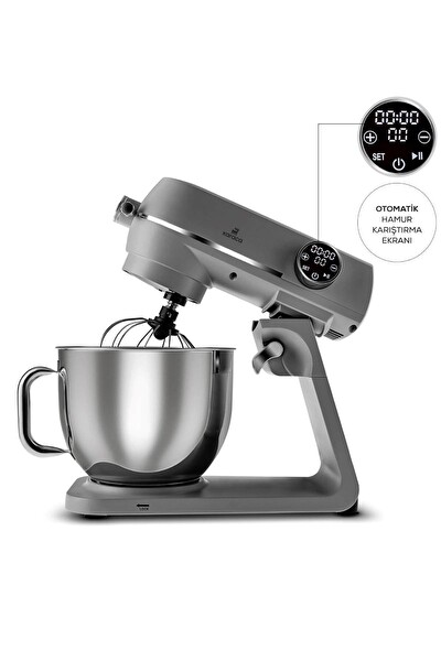 Karaca Multichef Artisan Digital Ekran 1800 W 7 L Antrasit Döküm Stand Mikser