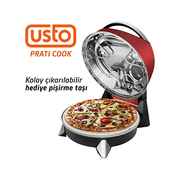 Usto 2855 Prati Cook Kırmızı Çok Amaçlı Pişirici