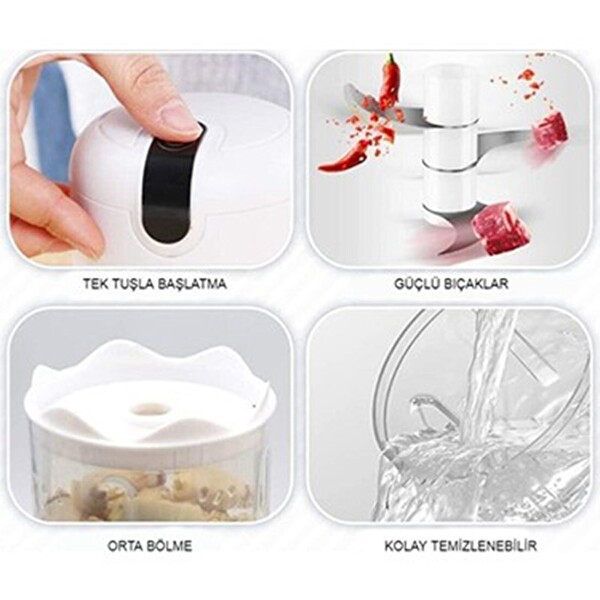 CVS DN3559 Şarjlı Beyaz Gıda Doğrayıcı Mini Blender