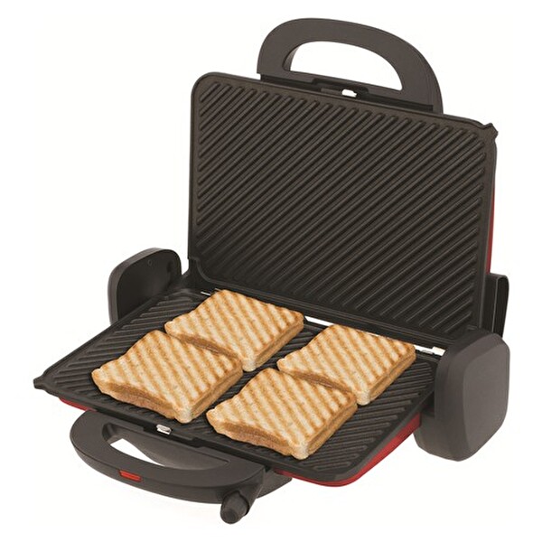 Arzum AR287 Tostani 1800 W Kırmızı Izgara ve Tost Makinesi