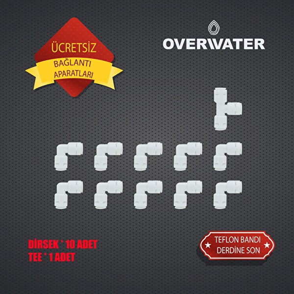 OverWater Kapalı Kasa Su Arıtma Cihazı 6'lı Inline Filtresi Seti 10 Aşamalı Özel Sarım Membran Filtre