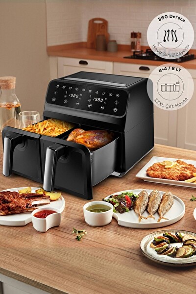 Karaca Multifry XXXL 4+4 Litre Dijital Twin İki Hazneli Airfryer