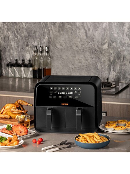 Uniwho D8 Dokunmatik Ekran (4+4) 8lt Çift Hazneli Airfryer Yağsız Fritöz 1700W