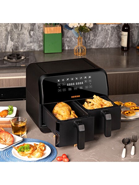 Uniwho D8 Dokunmatik Ekran (4+4) 8lt Çift Hazneli Airfryer Yağsız Fritöz 1700W