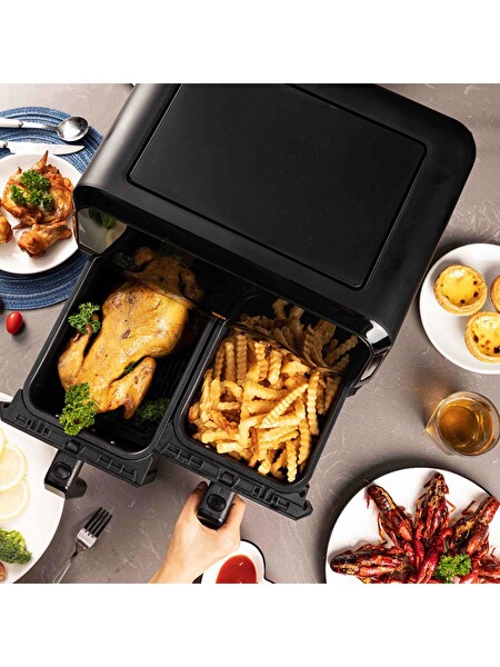 Uniwho D8 Dokunmatik Ekran (4+4) 8lt Çift Hazneli Airfryer Yağsız Fritöz 1700W