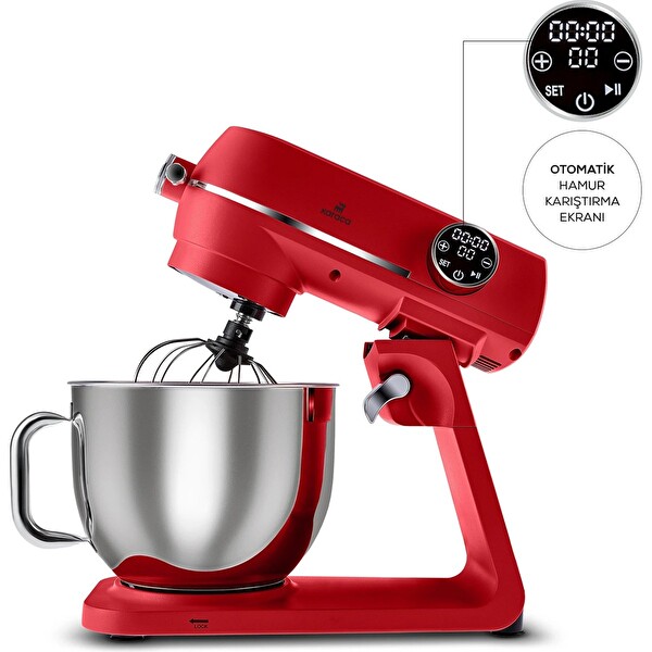 Karaca Multichef Artisan Dijital Ekran 7 Litre Döküm Stand Mikser Kırmızı 1800W