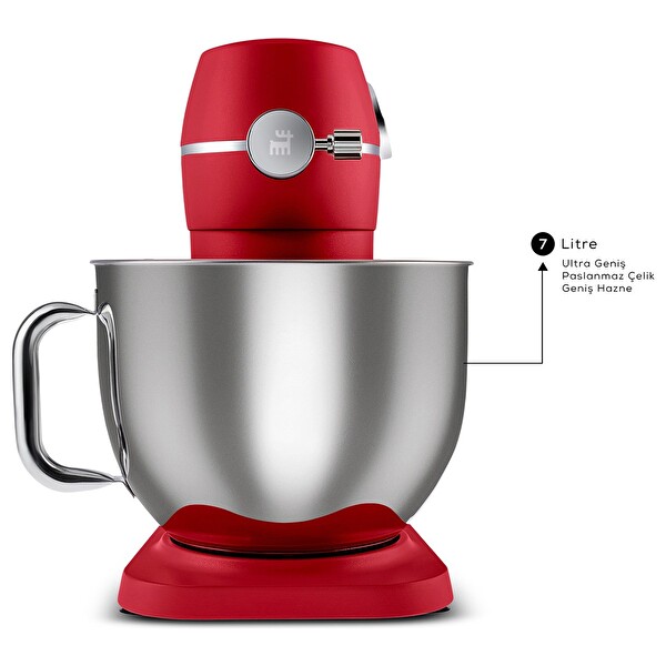 Karaca Multichef Artisan Dijital Ekran 7 Litre Döküm Stand Mikser Kırmızı 1800W