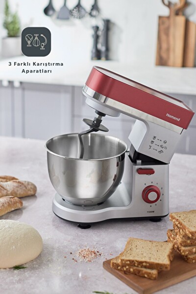 Homend Profashion 3012H Stand Mikser Kırmızı Silver