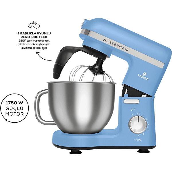Karaca Mastermaid Chef Pro Çift Kollu Stand Mikser Royal Mavi 1750 W
