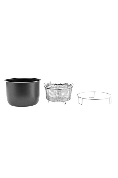 Karaca Cooker 2 in 1 6 L Çok Amaçlı Basınçlı Pişirici Akıllı Elektrikli Düdüklü Tencere ve Airfryer Matt Black