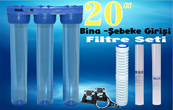 20 Inç Bina .Daire. Şebeke Girişi Su Arıtma Sistemi Komple Set