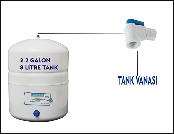 Sulook Su Arıtma Cihazları İçin Antibakteriyel 8Litre Temiz Su Deposu