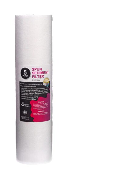 Sulook Su Arıtma Cihazı Filtresi 5 Mikron Sediment Spun Filtre Açık Kasalı Cihazlar Için 1. Aşama Filtresi