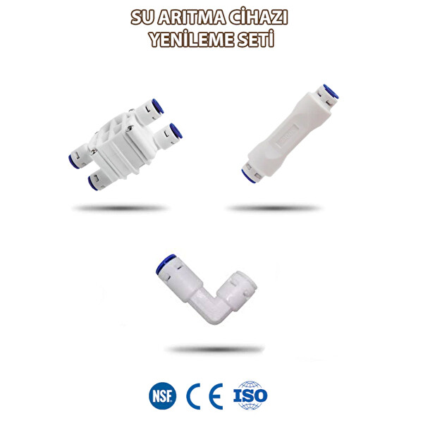 Sulook Su Arıtma Shut-Off+300 Gpd Atık Su Kısıcı+Check Valfli Dirsek