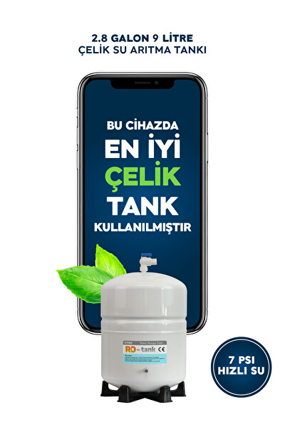 H-MAX HMAXB3512 8 L Çelik Tanklı 15 Aşama Multi Mineralli 80 GPD Su Arıtma Cihazı