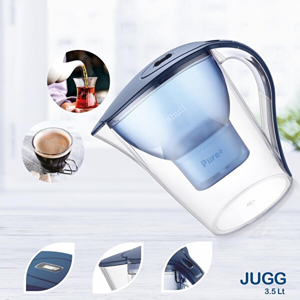 Shuii Jugg I Su Arıtma Sürahisi I Pure+ ve Maxtra Filtreleri ile Uyumlu