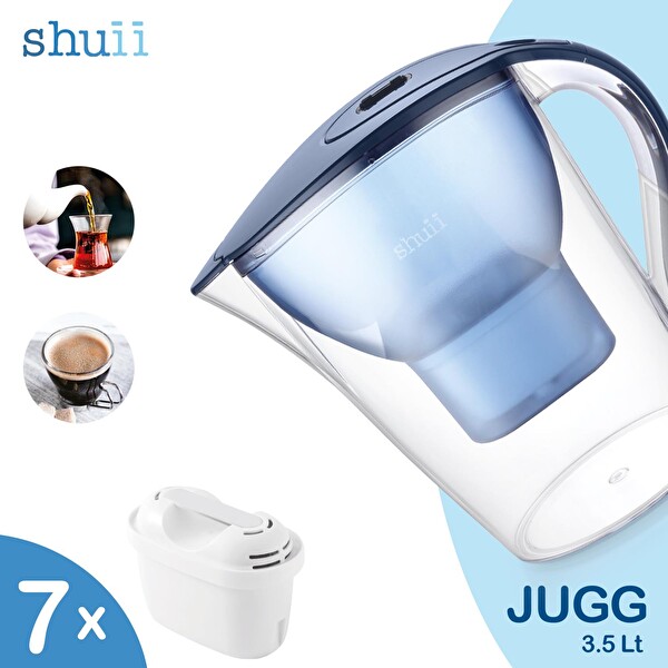 Shuii Jugg I Su Arıtma Sürahisi ve 7 Adet Filtre I Pure+ ve Maxtra+ Filtreleri ile Uyumlu