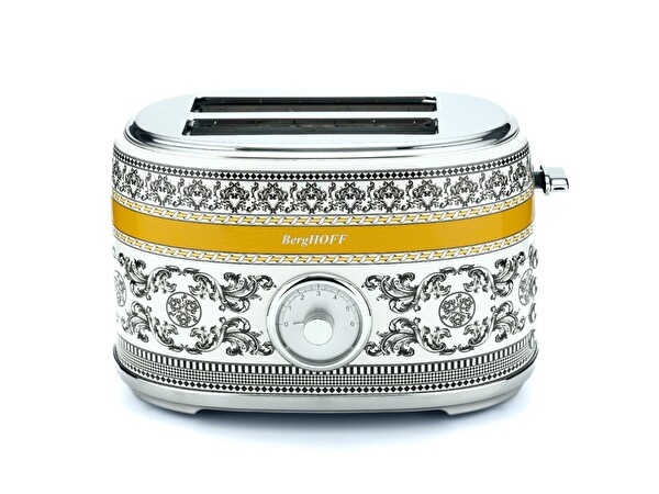 Berghoff GEM ROYAL Margery Siyah Sarı Desenli İki Dilim Ekmek Kızartma Makinesi