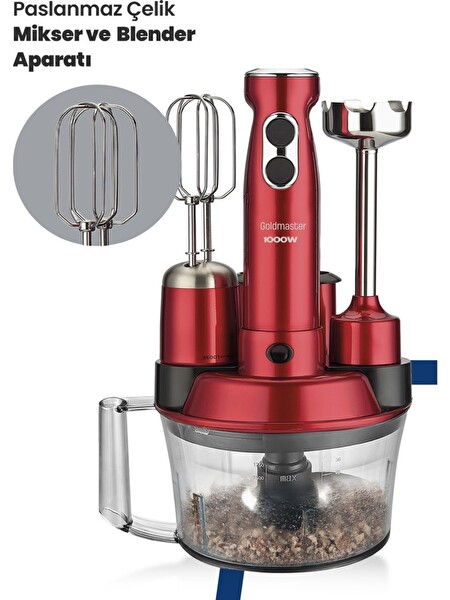 Goldmaster GM-7239VK Elenamax Vişne Kırmızı Mutfak Robotu