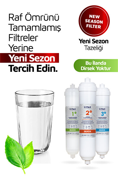 H-MAX Quick Yeni Sezon 4'lü Kapalı Kasa Su Arıtma Filtre Seti -011