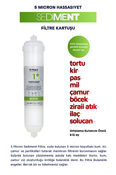 H-MAX Quick Yeni Sezon 4'lü Kapalı Kasa Su Arıtma Filtre Seti -011