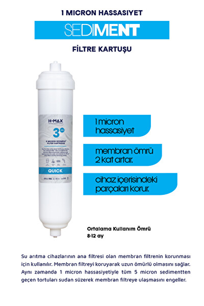 H-MAX Quick Yeni Sezon 4'lü Kapalı Kasa Su Arıtma Filtre Seti -011