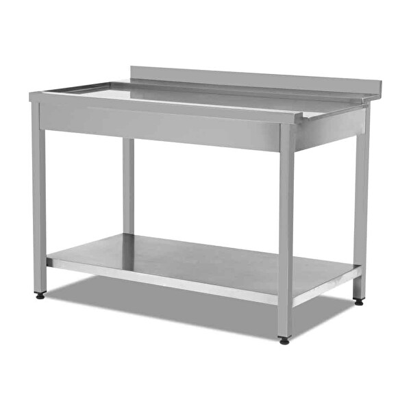 EMP.BYC.7590-T-L-K Bulaşık Makinesi Çıkış Tezgahı Taban Raflı - Sol