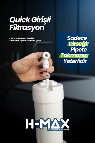 H-MAX Quick 5'li 80 Gpd Kapalı Kasa Su Arıtma Filtre Seti - 013