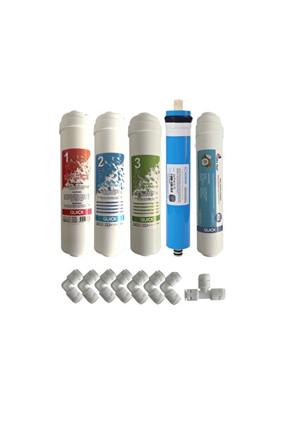 Su Arıtma Filtre Seti 5'li Vontron Membranlı Her Kapalı Kasa Cihazla Uyumlu Filtre Seti Dirsekli
