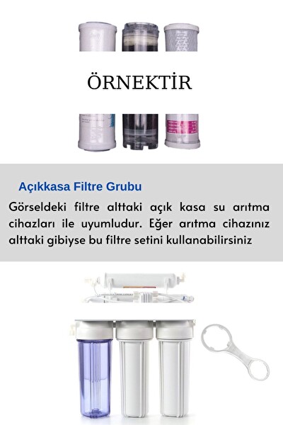 Sulook Açık Kasa Su Arıtma Cihazı 3'lü Filtre Seti+Açma Anahtarı