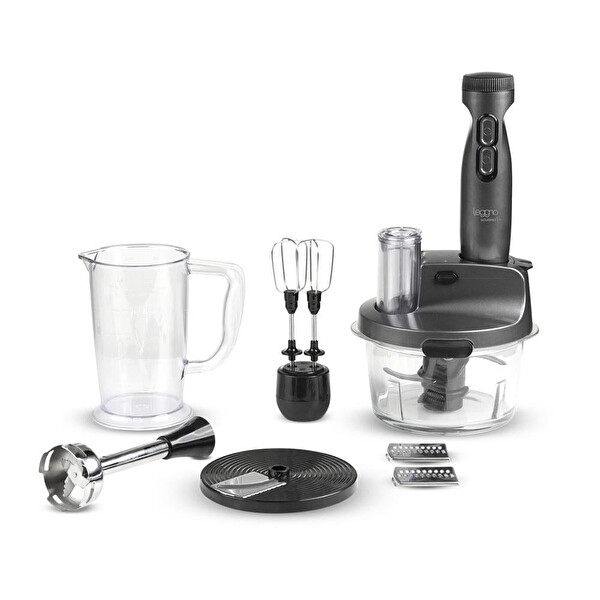 Gourmet Pro 2000W Cam Hazneli Blender Seti Metalik Gri
