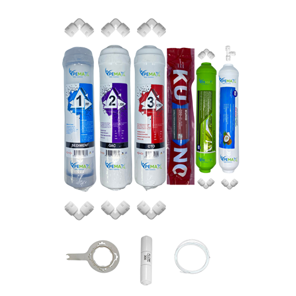 Pemax Water Solutions Kapalı Kasa Su Arıtma Cihazlarına Uygun STD 6'lı Orijinal LG Kuno Mebran Alkali+Tatlandırıcı Set