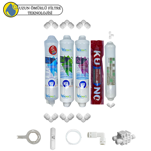 Kapalı Kasa Su Arıtma Cihazlarına Uygun Sertifikalı 5'li Orijinal LG Kuno Mebran Purefer Tat Set