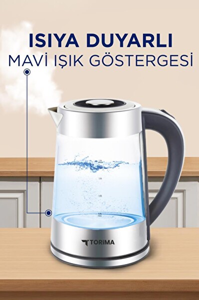 Torima TY-S888-040 Cam Ledli Kettle 1500 W 1.8 L Su Isıtıcı