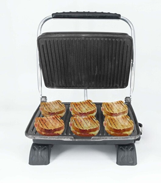 Dökümix Demir Döküm 1800 Watt 4-6 Dilim Tost Makinası ve Izgara Siyah