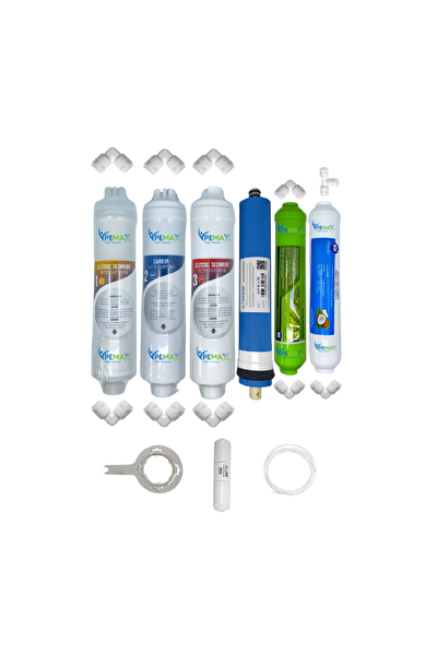 Pemax Water Solutions Kapalı Kasa Su Arıtma Cihazlarına Uygun Eco 6'li Vontron Mebran Alkali-Tatlandırıcı Set