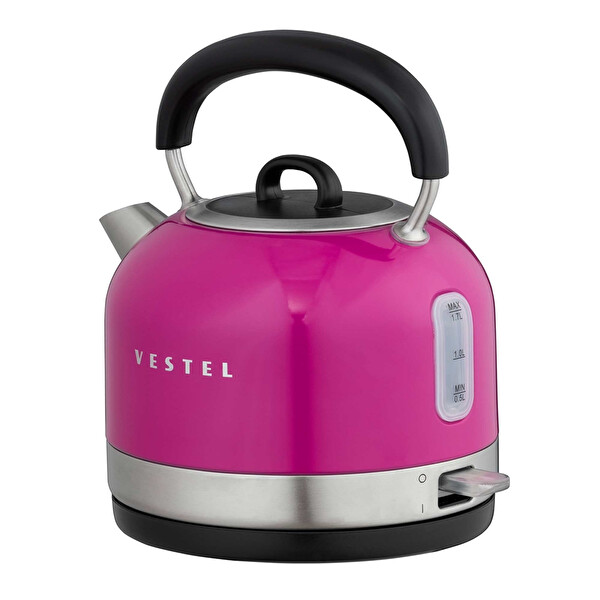 Vestel Retro Pembe 2200 W 1.7 L Çelik Kettle