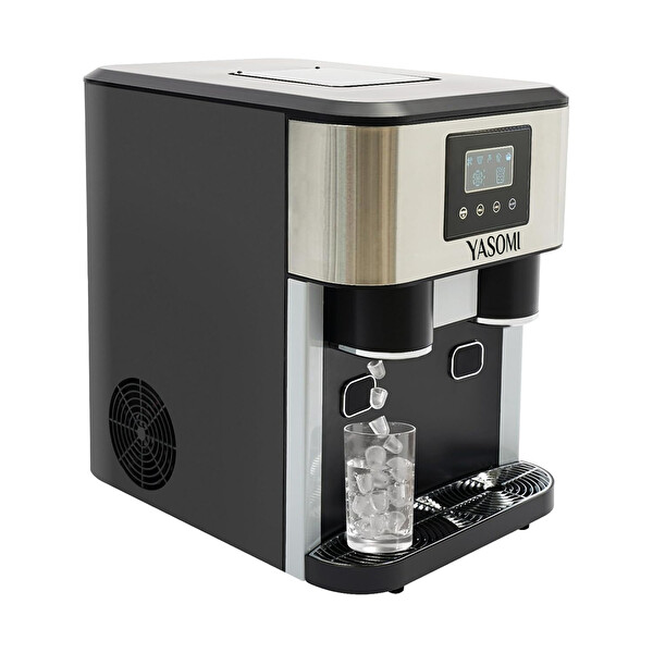 Yasomi Coolmaster ZBS15 3in1 Küp ve Kırılmış Buz Soğuk Su LCD Dokunmatik Inox Gövde 2L Tanklı Buz Makinesi