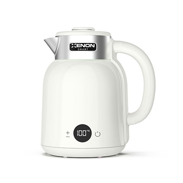 Xenon Smart X7101 1.5 L Paslanmaz Çelik Çift Katmanlı Led Ekranlı Hızlı Kaynatma Akım Korumalı Su Isıtıcı Krem
