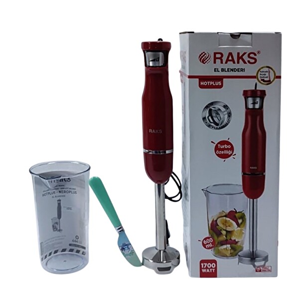 Raks Hotplus 1700 W Turbo Çubuk El Blenderi Kırmızı - Kase