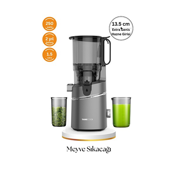 Tigrecook Slow Juicer Yavaş Sıkım Katı Meyve Sıkacağı Sorbe ve Dondurma Aparatlı