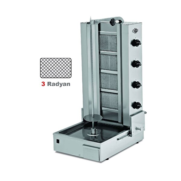 Empero EMP.DN.150 Döner Ocağı - Alttan Motorlu - Gazlı - 3 Radyanlı - LPG'li